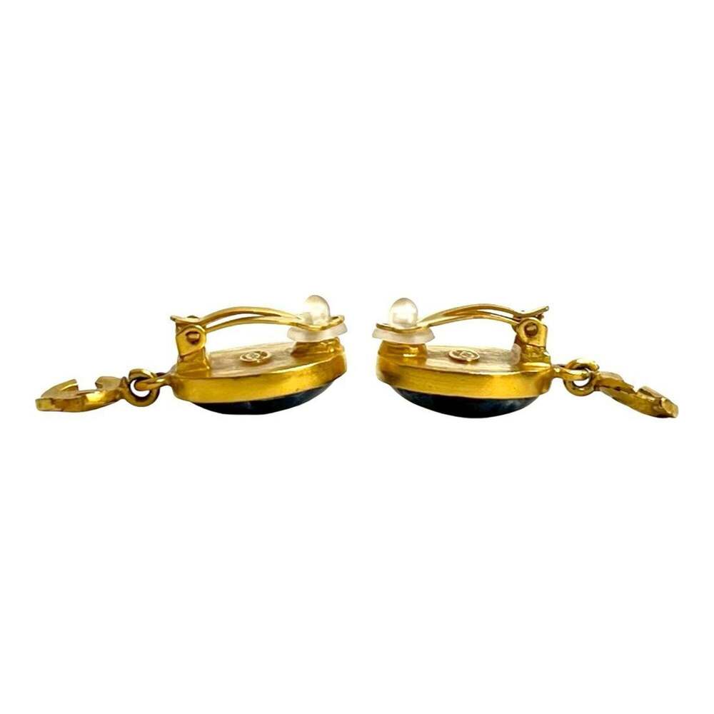 CHANEL Blue Logo Earrings - Picture 3 of 6
